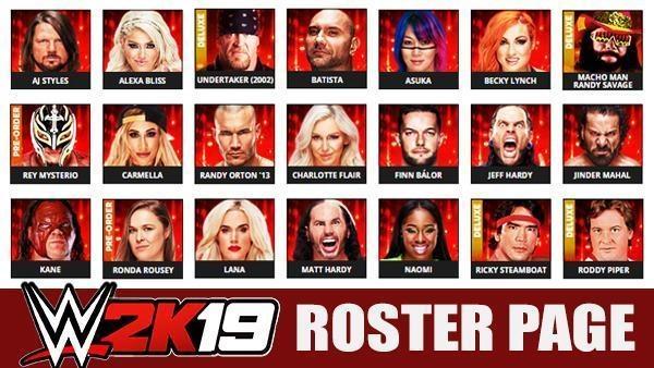 wwe 2k19 full roster