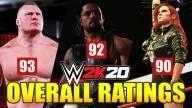 Wwe 2k20 overall ratings best superstars