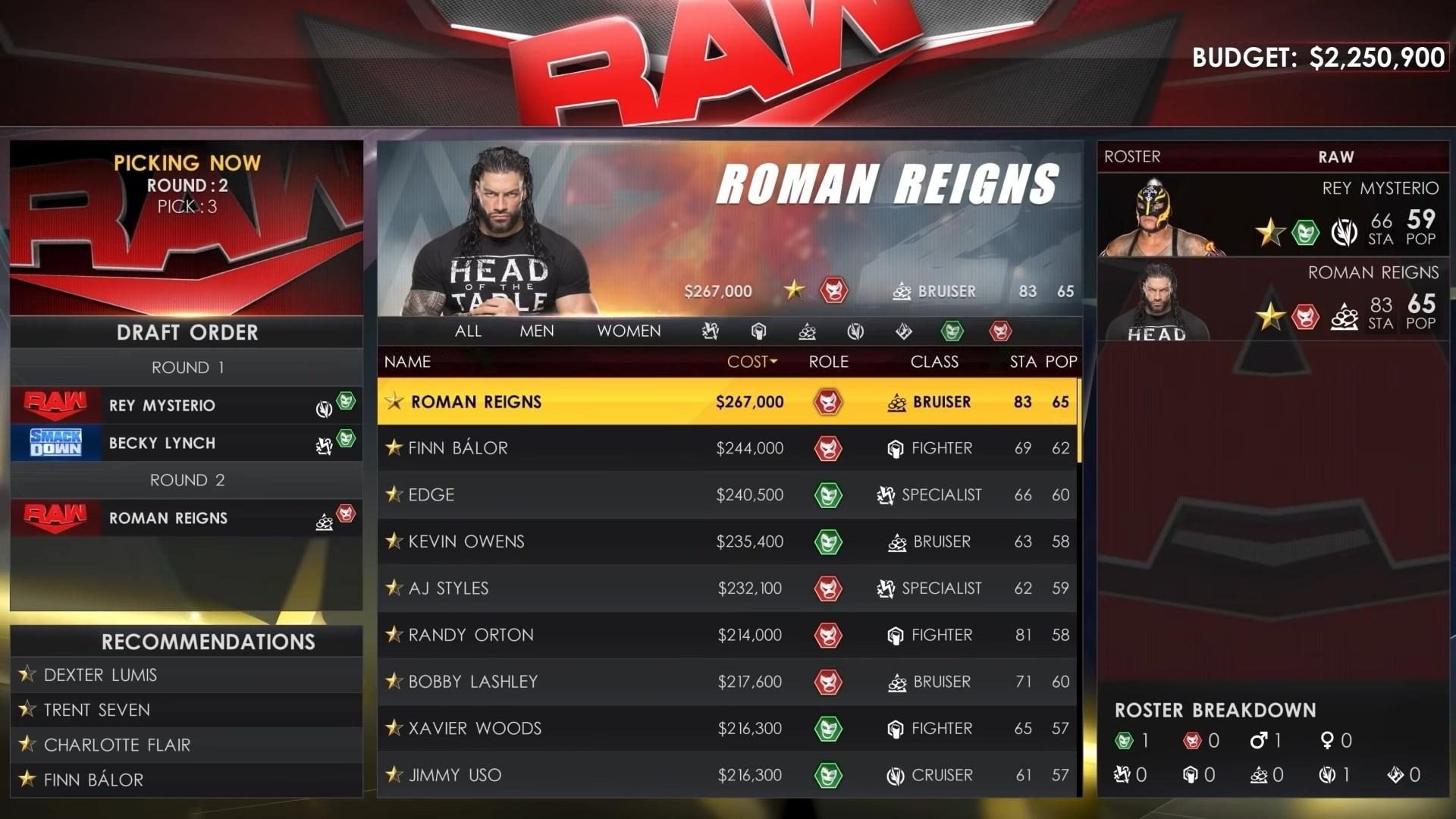 wwe 2k22 mygm draft