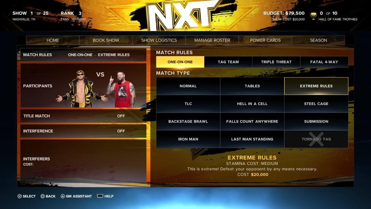 wwe 2k23 mygm mode match types