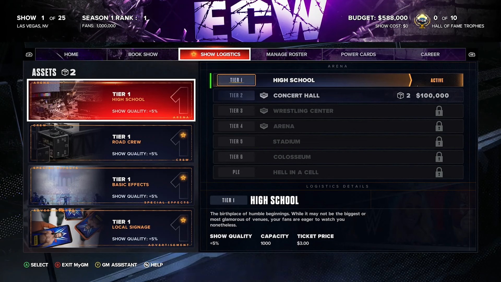 wwe 2k25 mygm mode show logistics