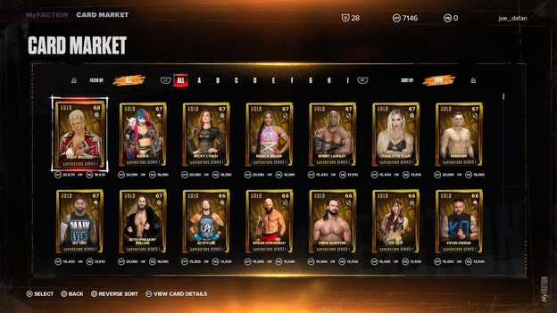 wwe2k24 myfaction card market