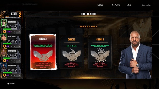 wwe2k24 myfaction choice node