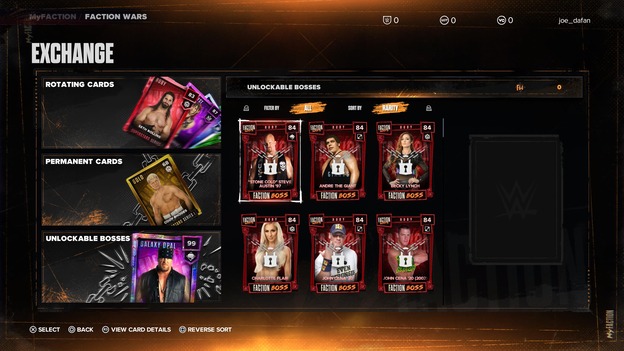wwe2k24 myfaction exchange unlockable bosses