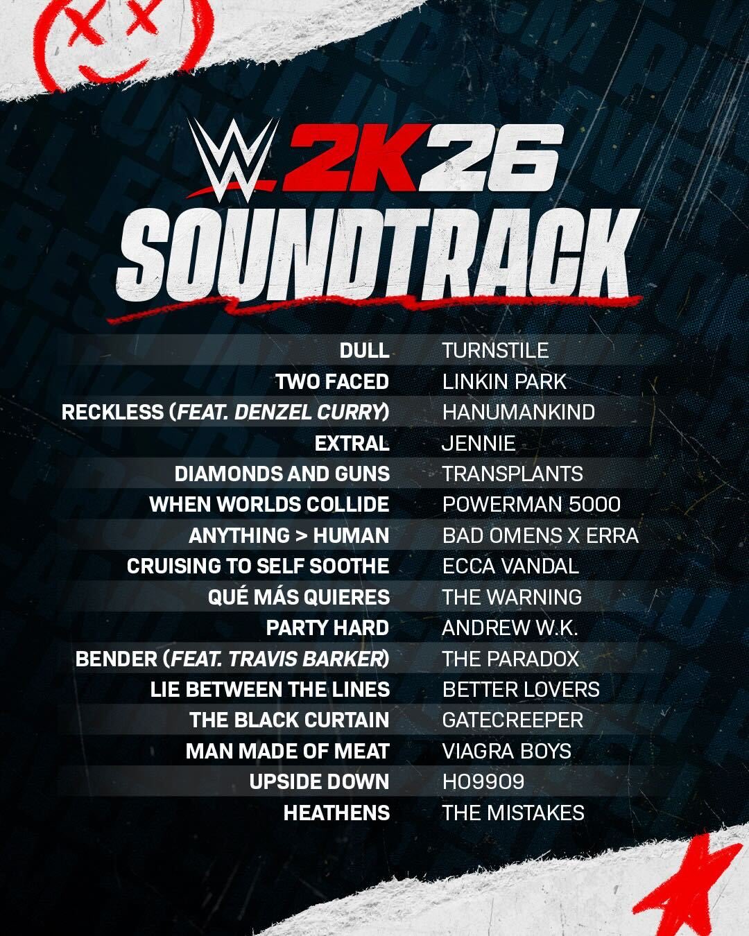 WWE 2K26 Official Soundtrack Revealed - Full List - WWE 2K26 News & Guides